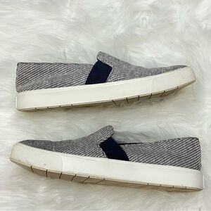 Vince Blair Gray Woven Canvas Slip On Sneaker 7
